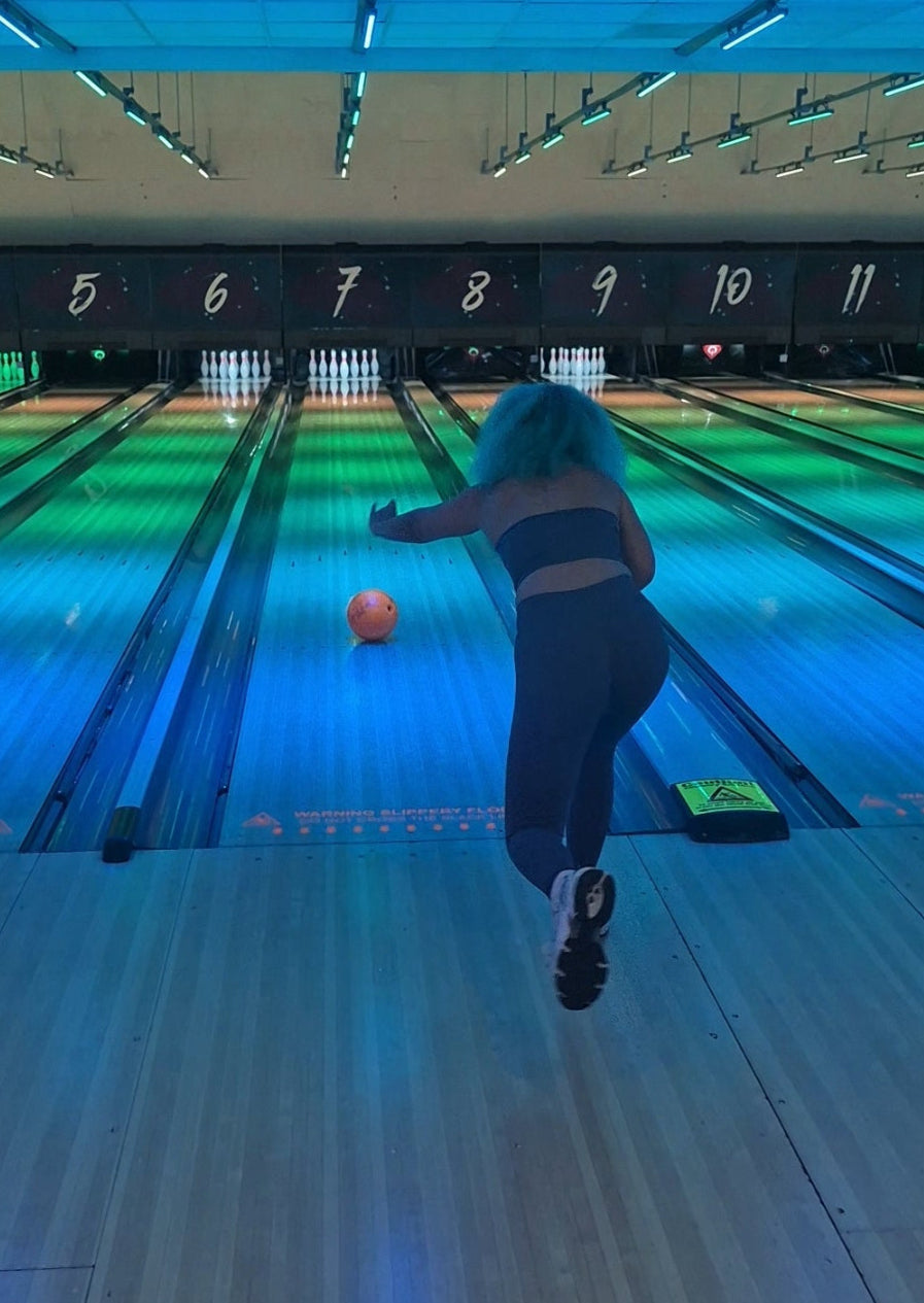 Baddie Betty get a strike at Ten Pin Bowling.